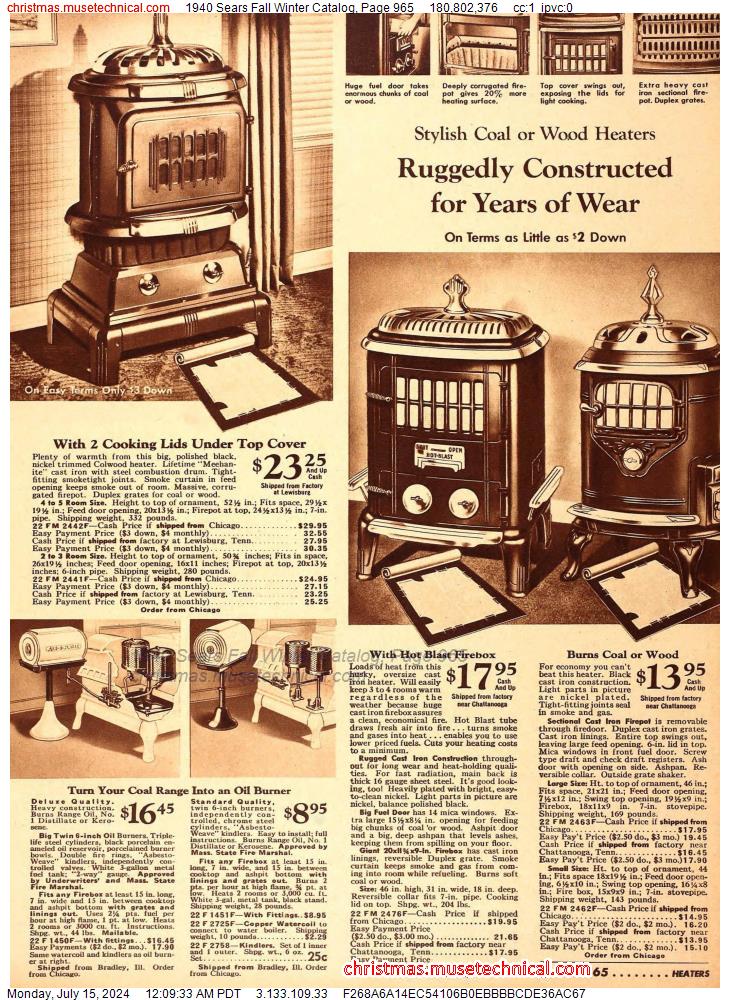 1940 Sears Fall Winter Catalog, Page 965