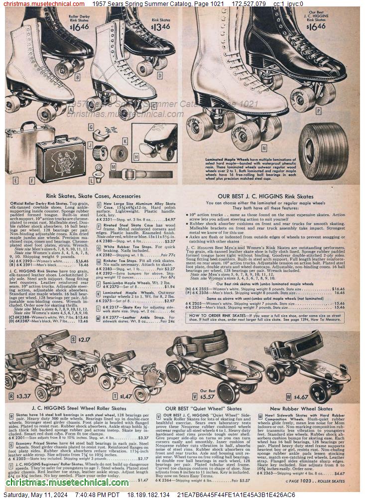 1957 Sears Spring Summer Catalog, Page 1021