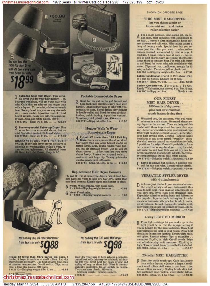 1972 Sears Fall Winter Catalog, Page 238