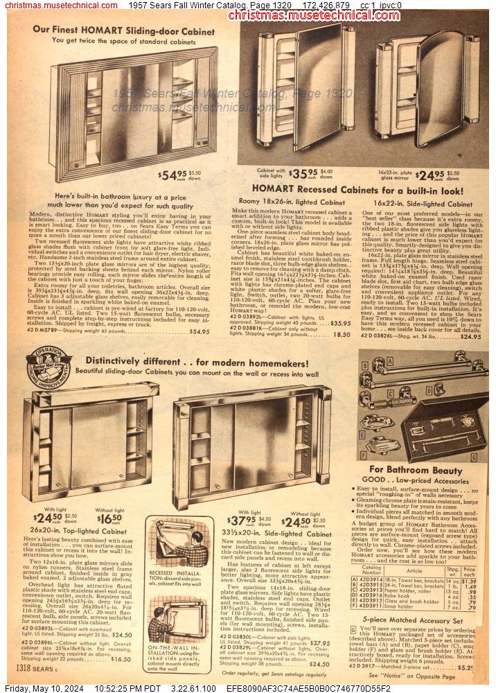 1957 Sears Fall Winter Catalog, Page 1320