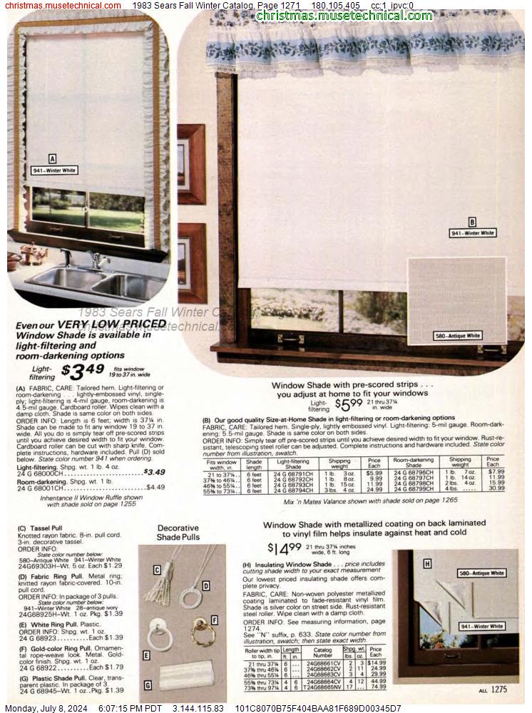 1983 Sears Fall Winter Catalog, Page 1271