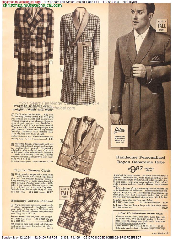 1961 Sears Fall Winter Catalog, Page 614