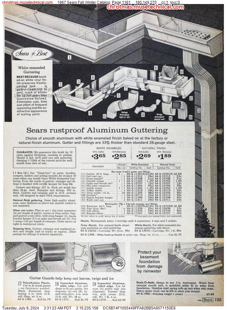 1967 Sears Fall Winter Catalog, Page 1161
