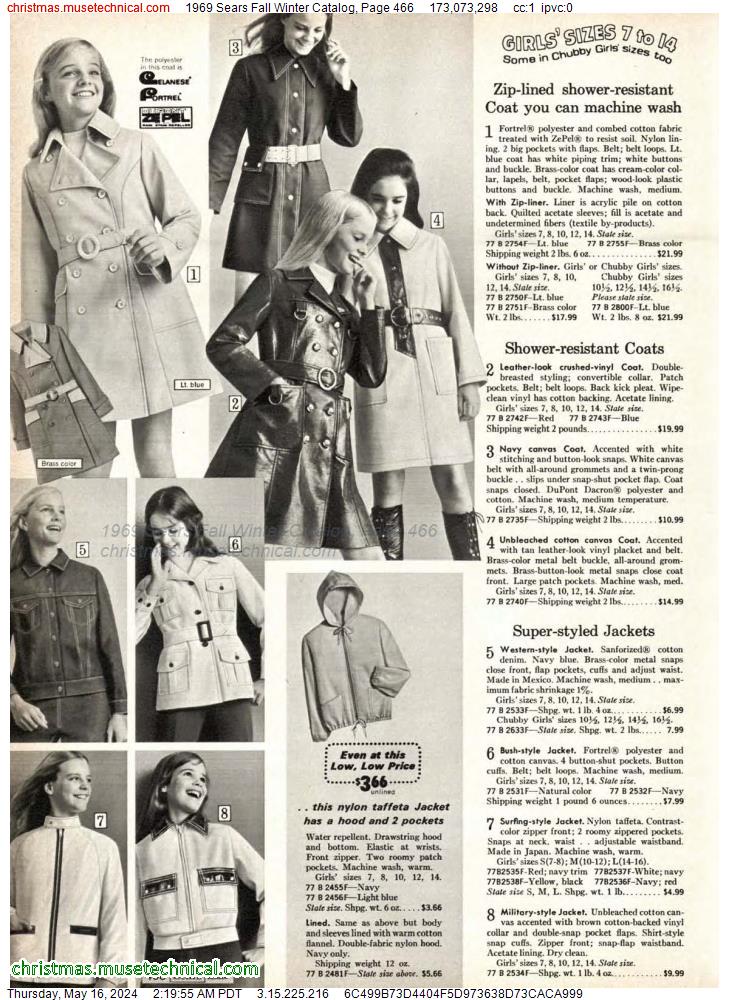 1969 Sears Fall Winter Catalog, Page 466