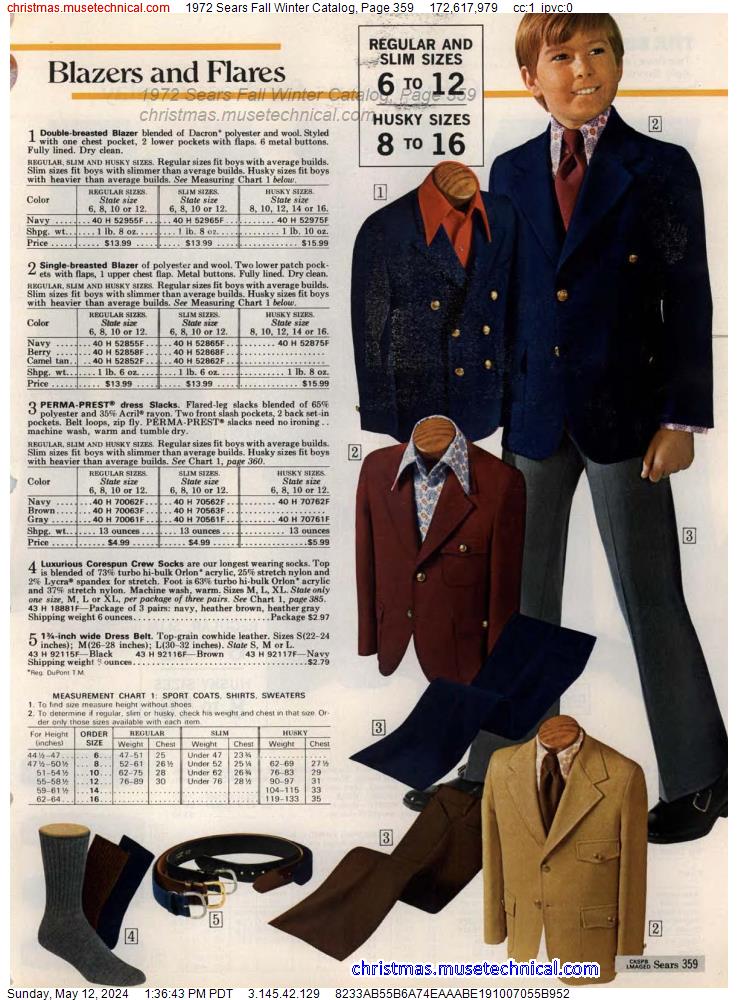 1972 Sears Fall Winter Catalog, Page 359