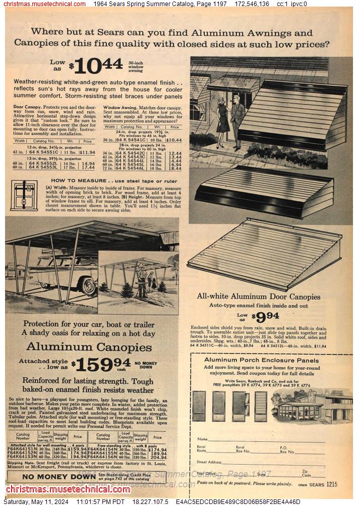1964 Sears Spring Summer Catalog, Page 1197
