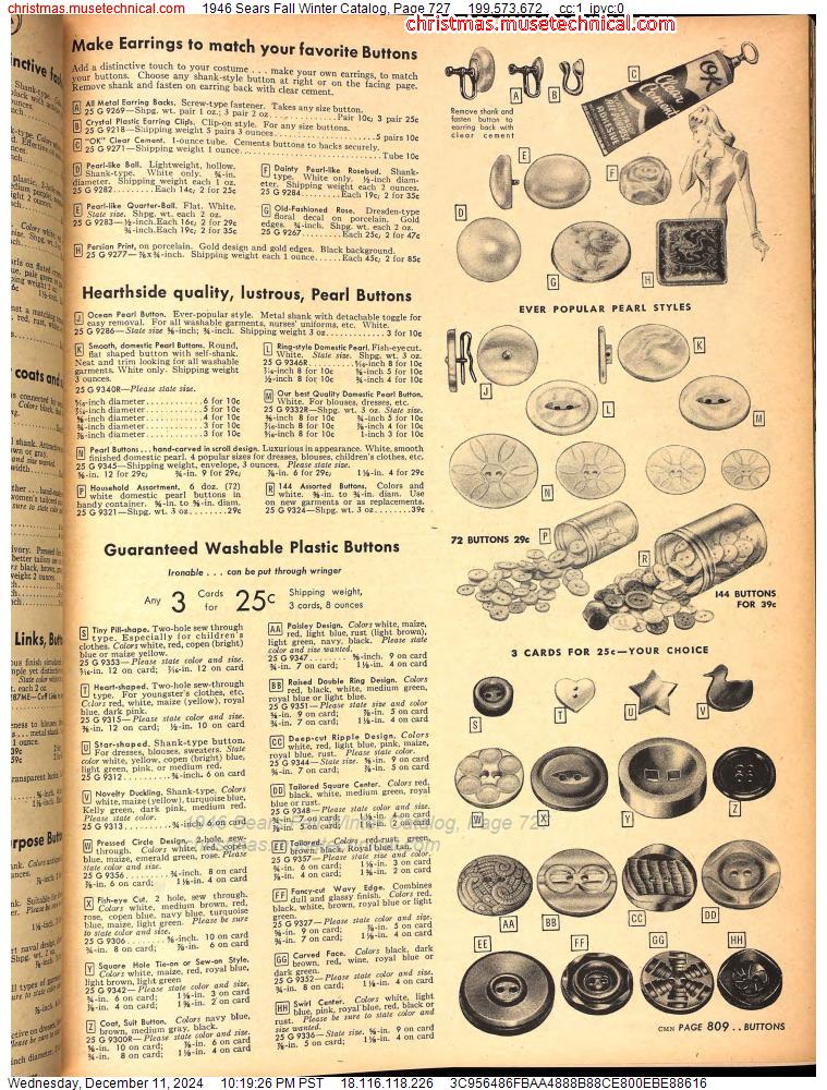 1946 Sears Fall Winter Catalog, Page 727