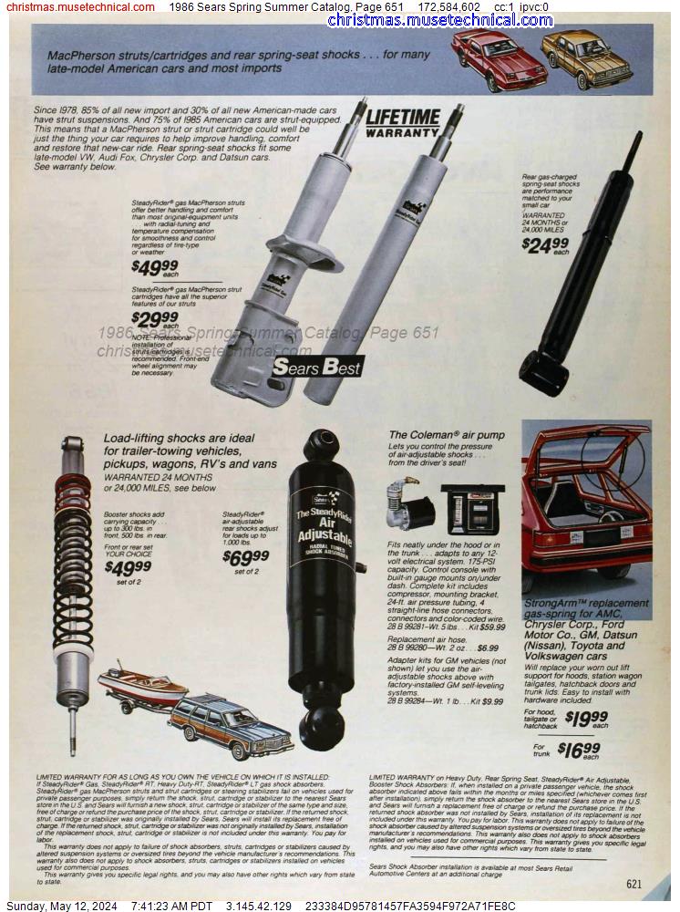 1986 Sears Spring Summer Catalog, Page 651