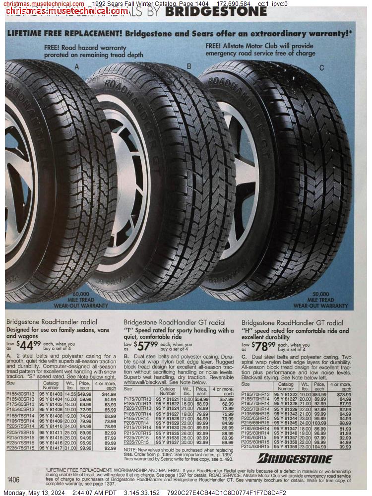 1992 Sears Fall Winter Catalog, Page 1404