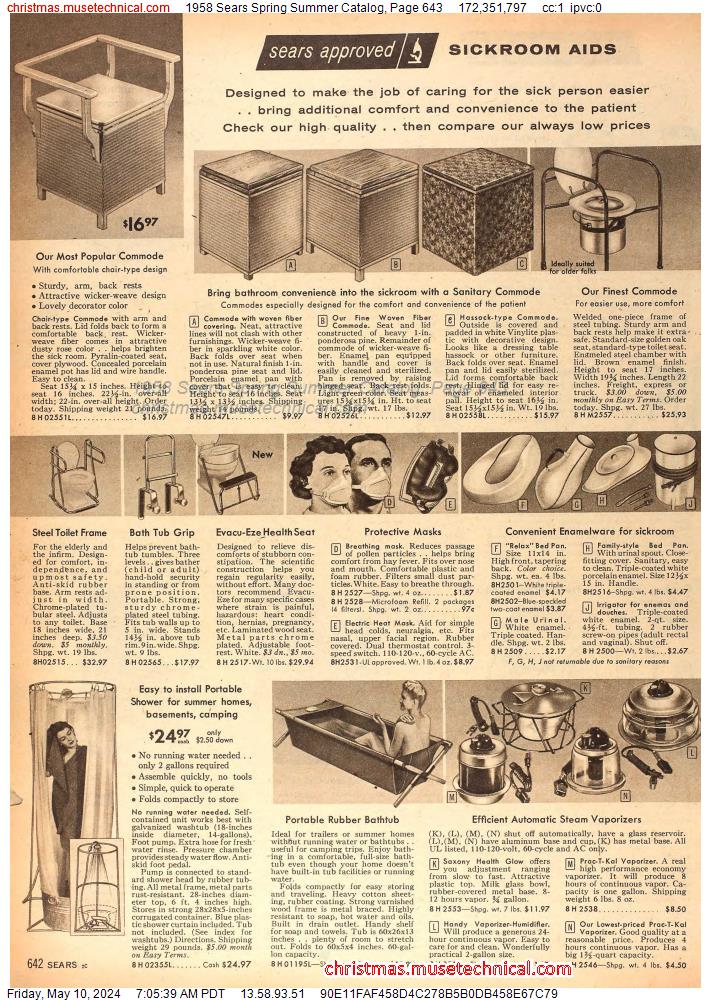 1958 Sears Spring Summer Catalog, Page 643