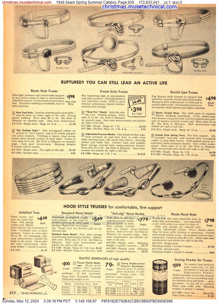 1949 Sears Spring Summer Catalog, Page 830