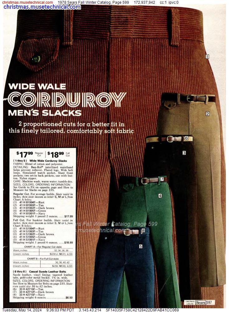 1978 Sears Fall Winter Catalog, Page 599