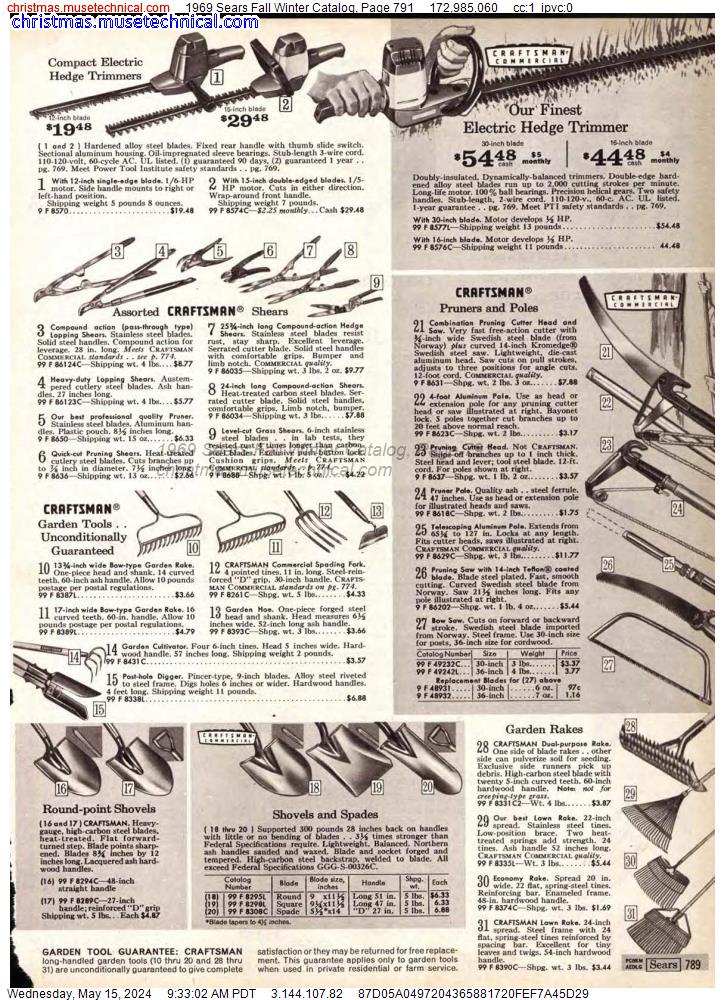 1969 Sears Fall Winter Catalog, Page 791