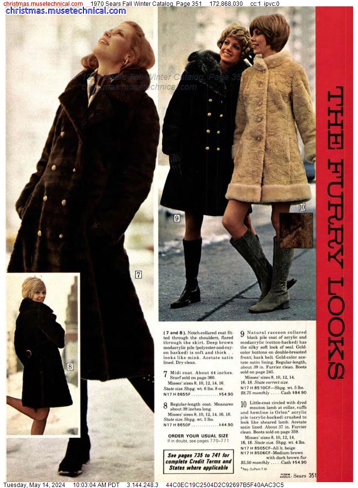 1970 Sears Fall Winter Catalog, Page 351