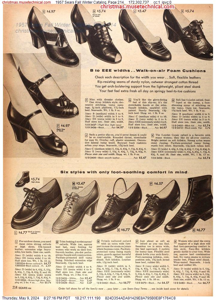 1957 Sears Fall Winter Catalog, Page 214