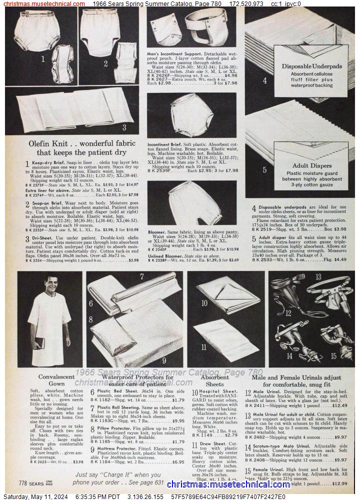 1966 Sears Spring Summer Catalog, Page 780