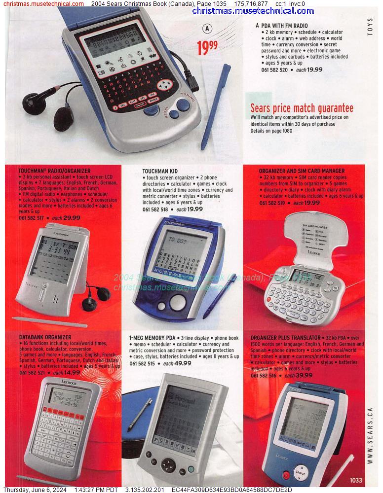 2004 Sears Christmas Book (Canada), Page 1035