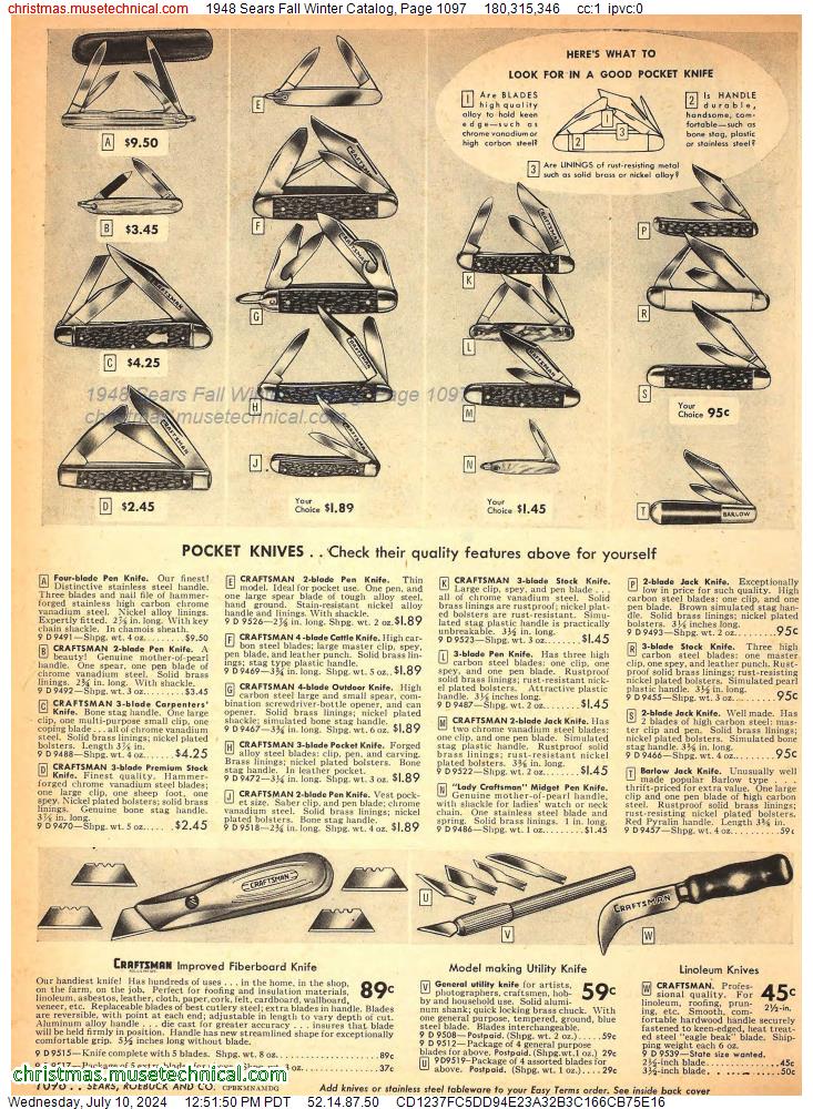 1948 Sears Fall Winter Catalog, Page 1097