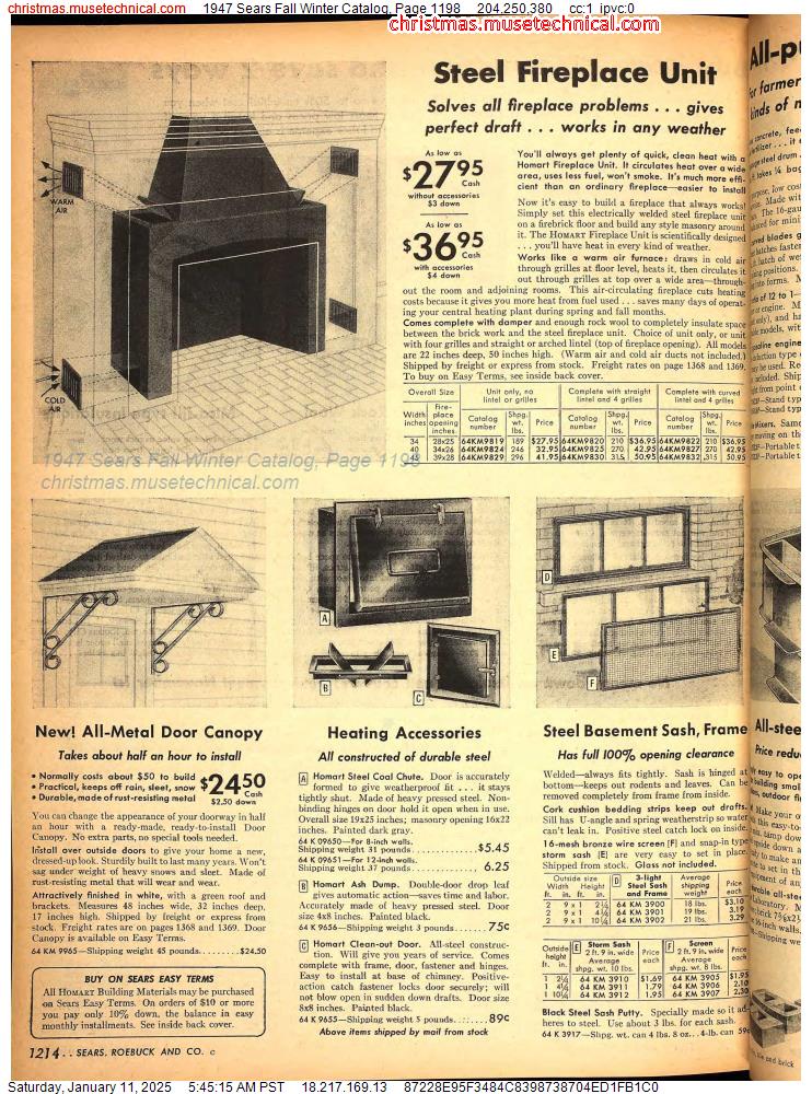 1947 Sears Fall Winter Catalog, Page 1198