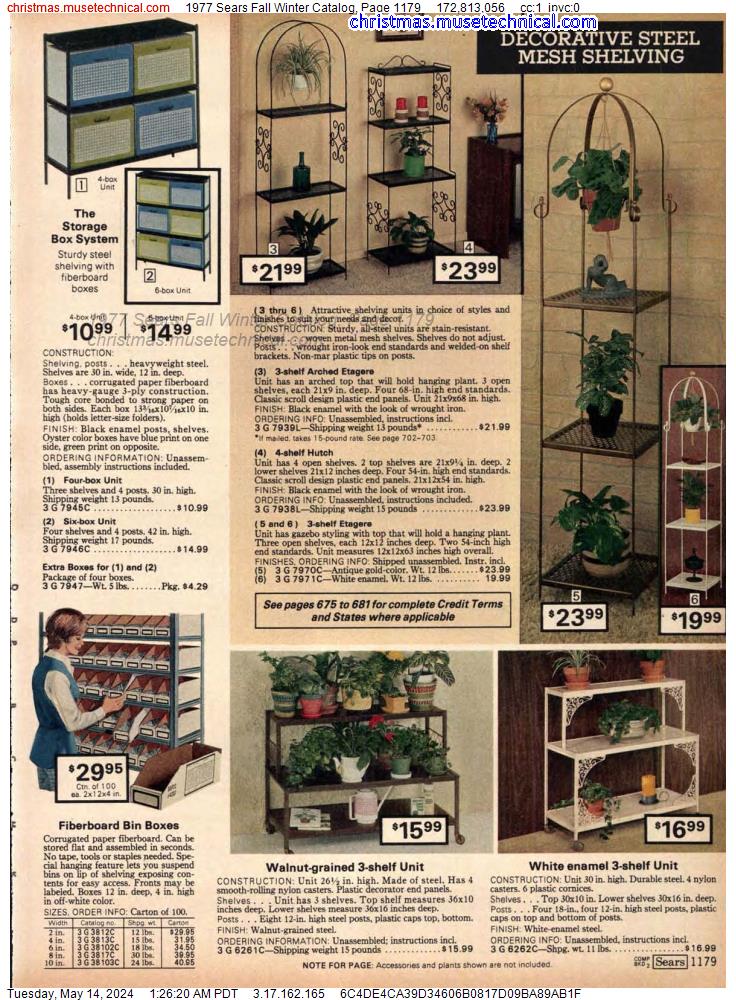 1977 Sears Fall Winter Catalog, Page 1179