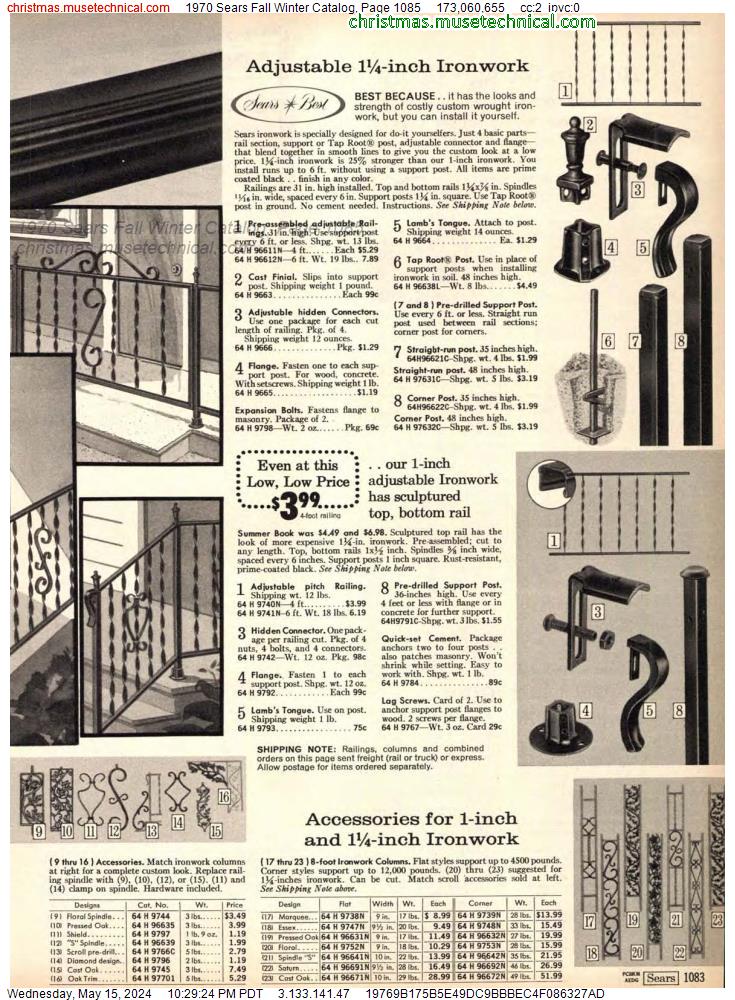 1970 Sears Fall Winter Catalog, Page 1085