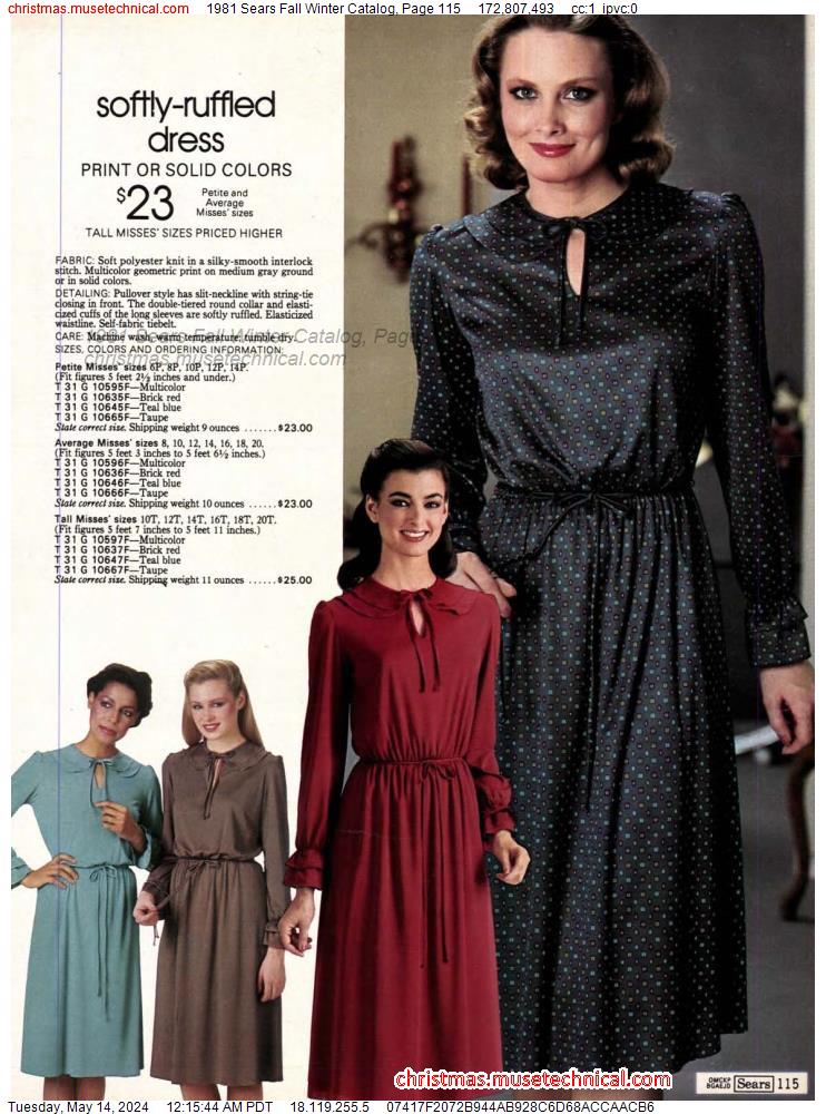 1981 Sears Fall Winter Catalog, Page 115