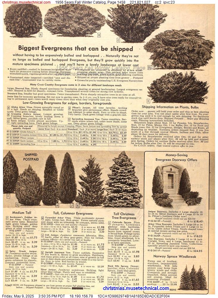 1956 Sears Fall Winter Catalog, Page 1458