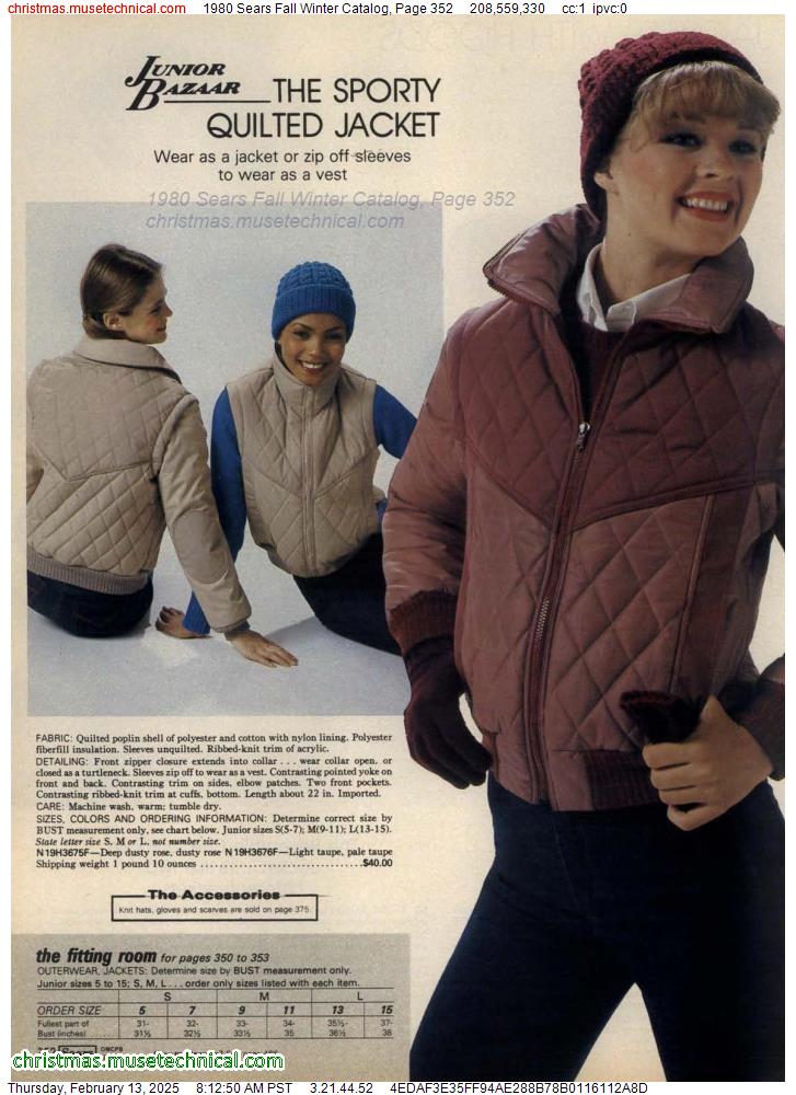 1980 Sears Fall Winter Catalog, Page 352