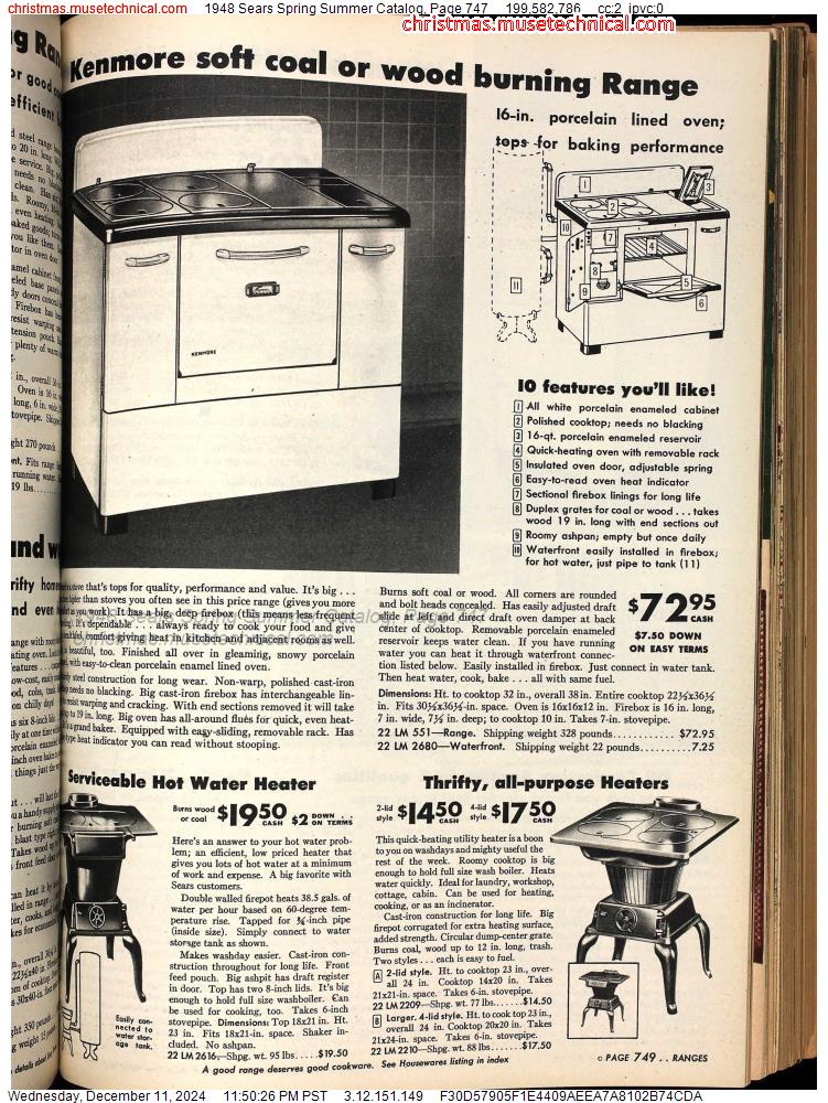 1948 Sears Spring Summer Catalog, Page 747