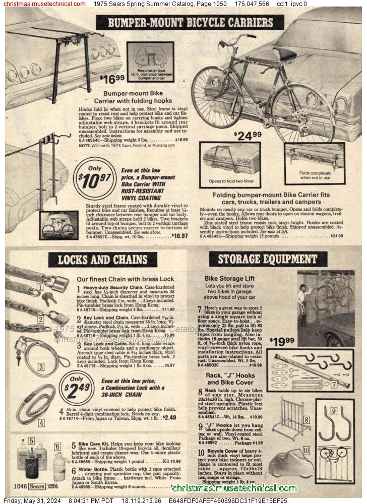 1975 Sears Spring Summer Catalog, Page 1050