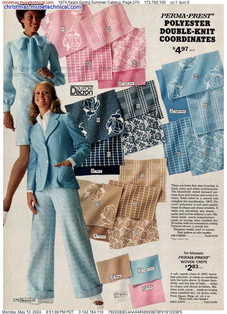 1974 Sears Spring Summer Catalog, Page 270