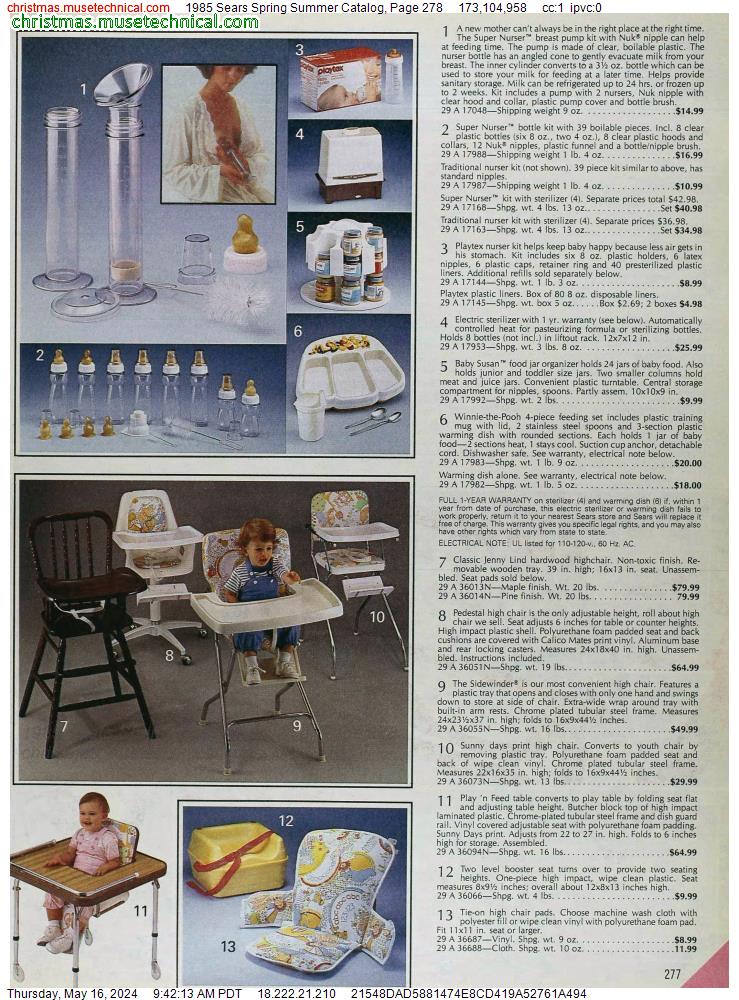 1985 Sears Spring Summer Catalog, Page 278
