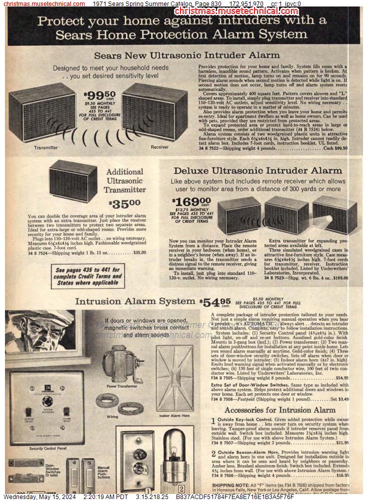 1971 Sears Spring Summer Catalog, Page 830