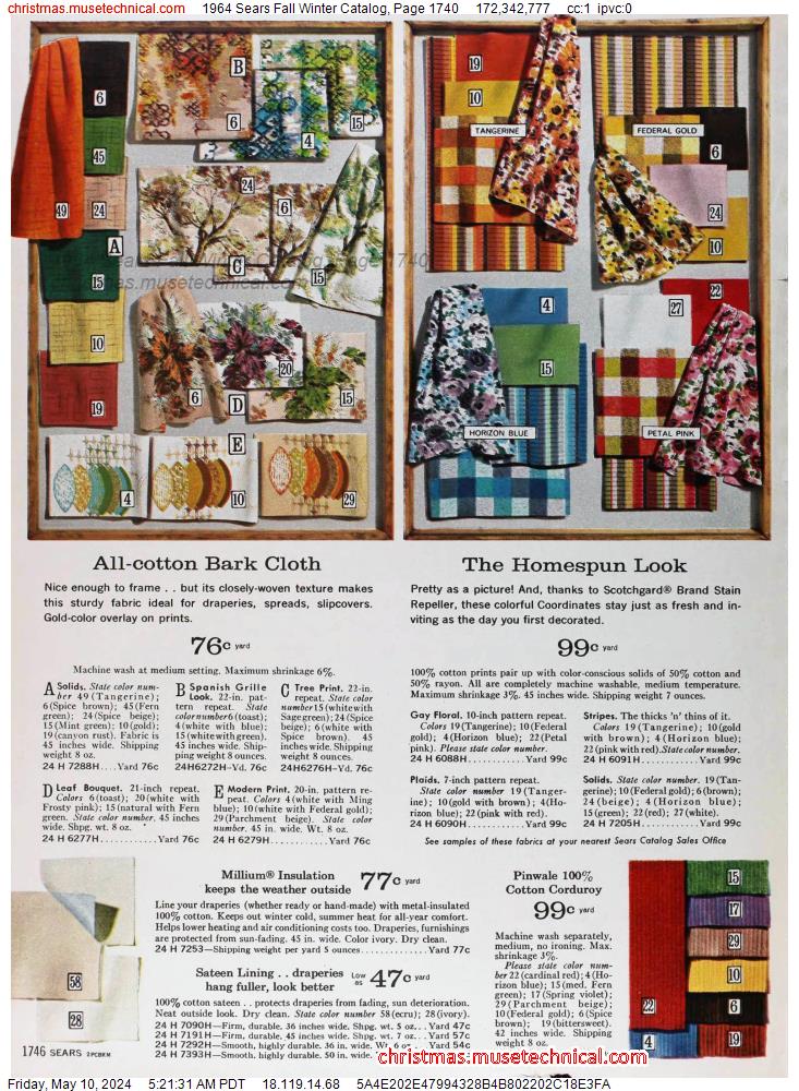 1964 Sears Fall Winter Catalog, Page 1740