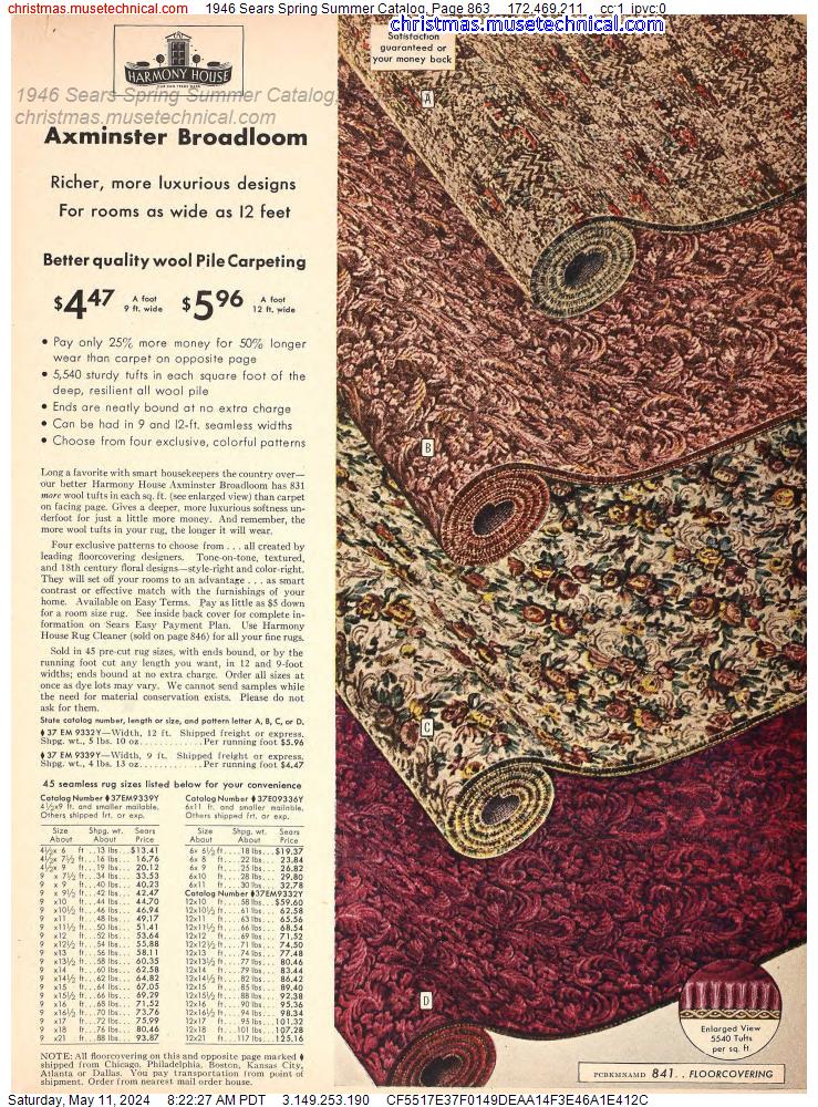 1946 Sears Spring Summer Catalog, Page 863