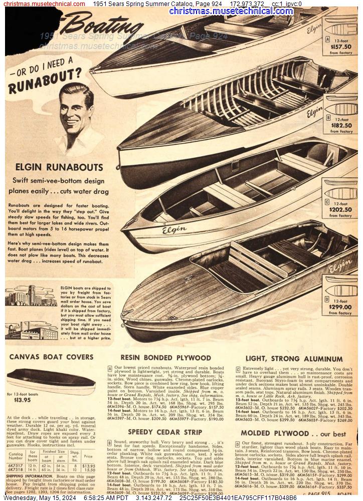 1951 Sears Spring Summer Catalog, Page 924