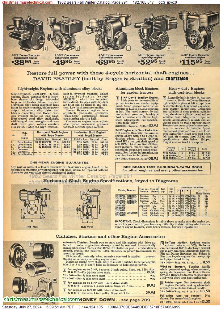 1962 Sears Fall Winter Catalog, Page 891