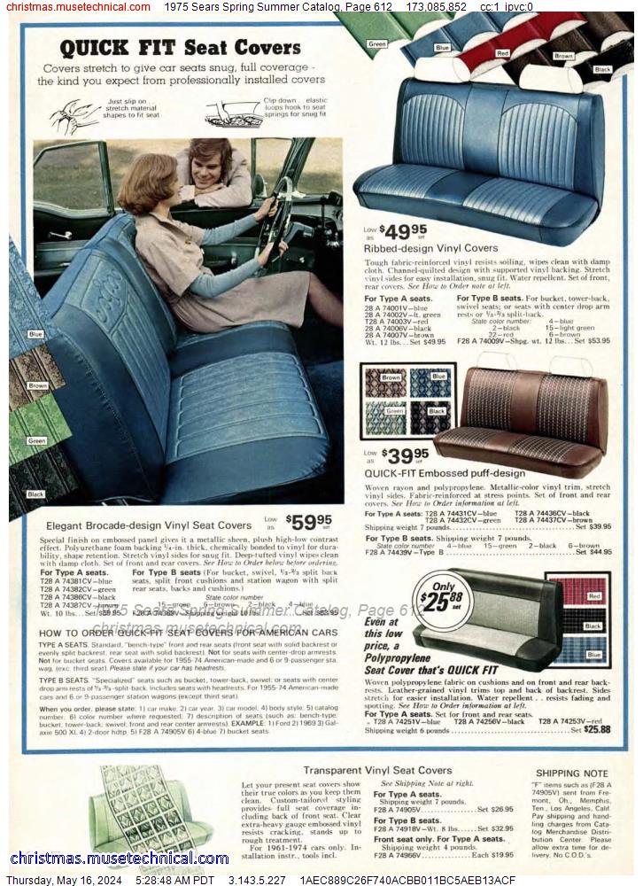 1975 Sears Spring Summer Catalog, Page 612