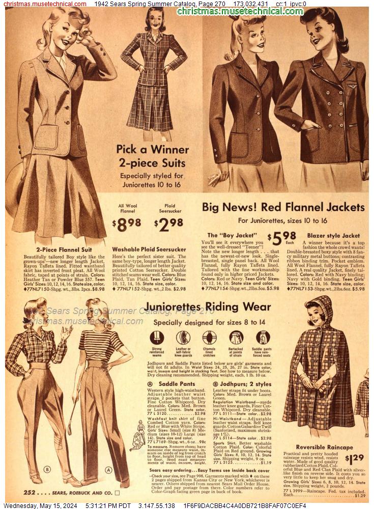 1942 Sears Spring Summer Catalog, Page 270