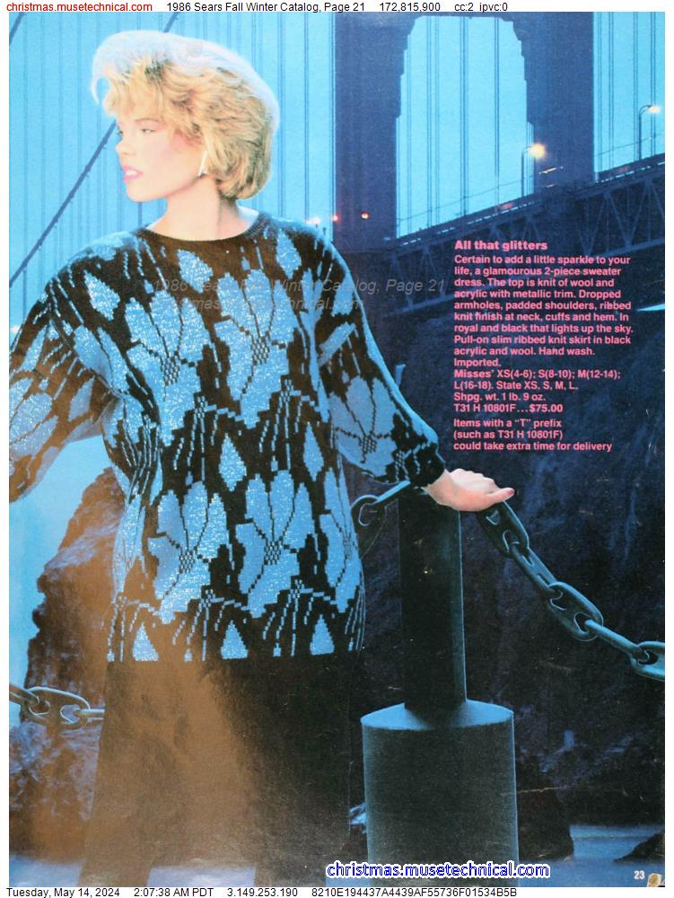 1986 Sears Fall Winter Catalog, Page 21