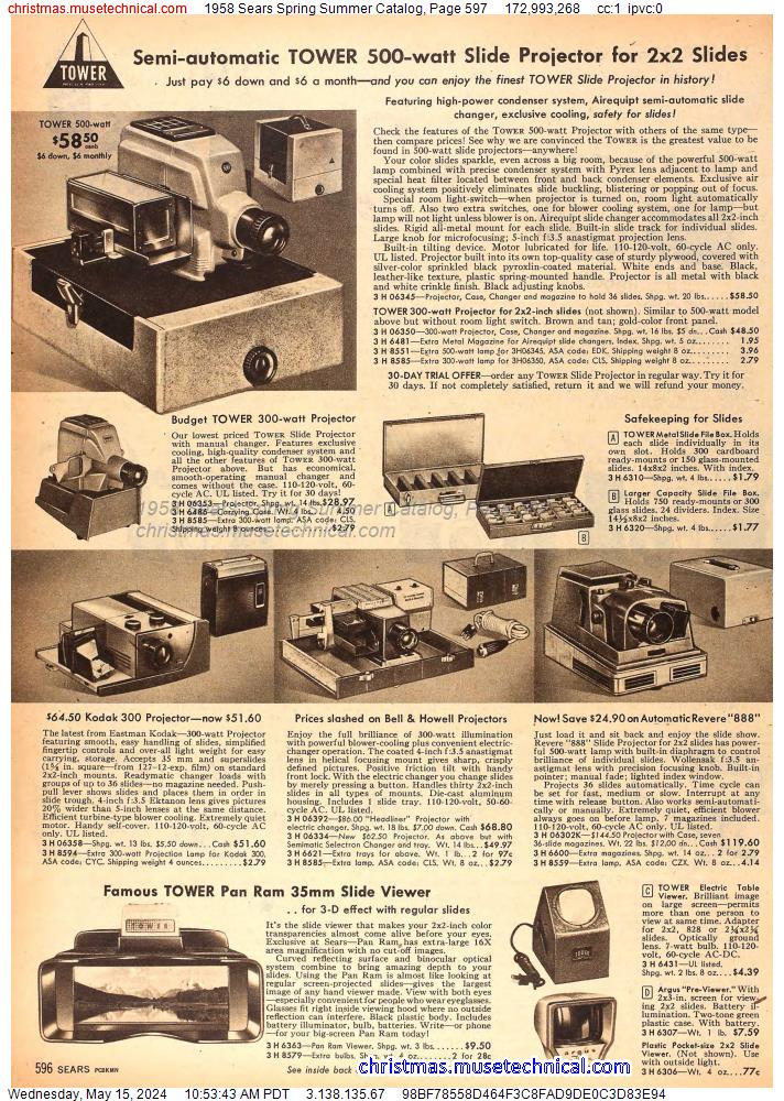 1958 Sears Spring Summer Catalog, Page 597