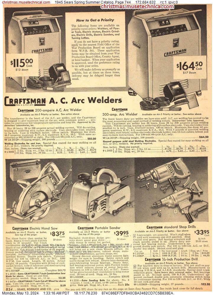 1945 Sears Spring Summer Catalog, Page 744