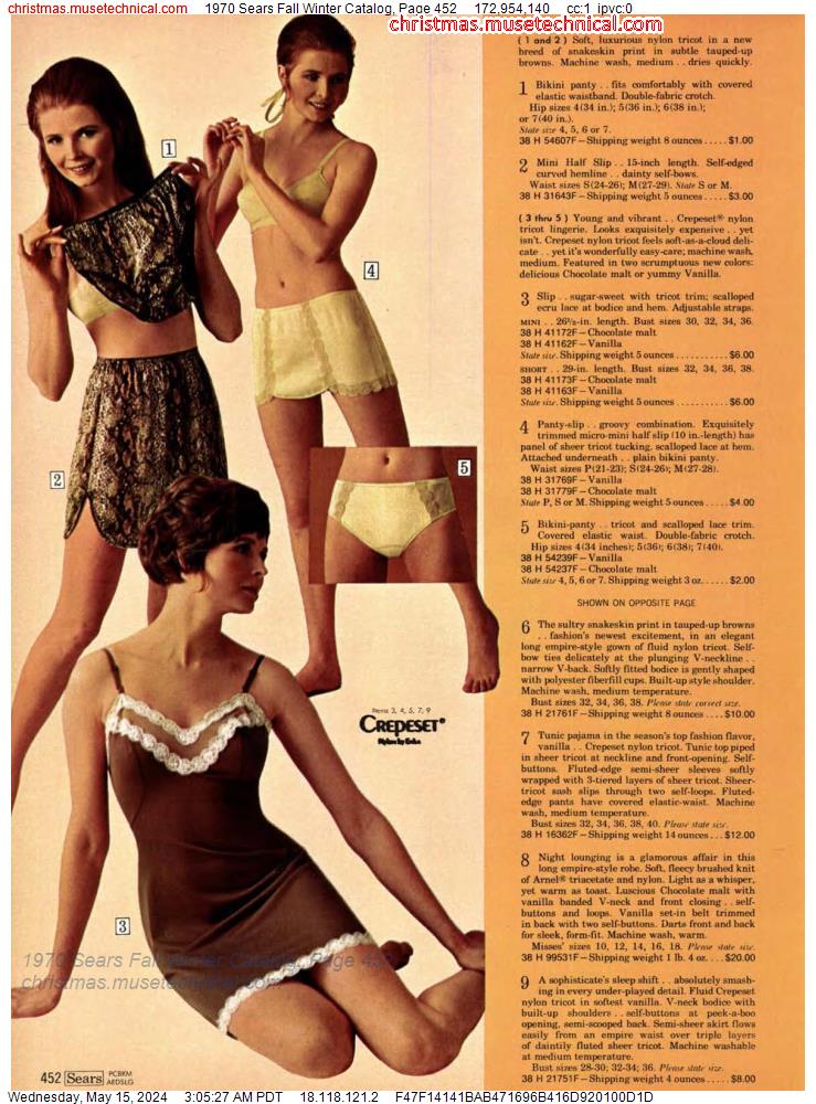 1970 Sears Fall Winter Catalog, Page 452