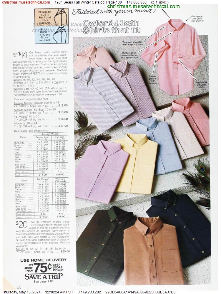 1984 Sears Fall Winter Catalog, Page 130