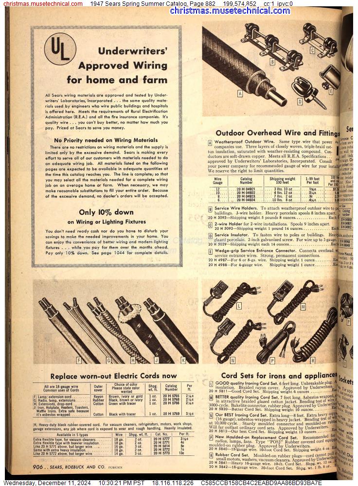 1947 Sears Spring Summer Catalog, Page 882