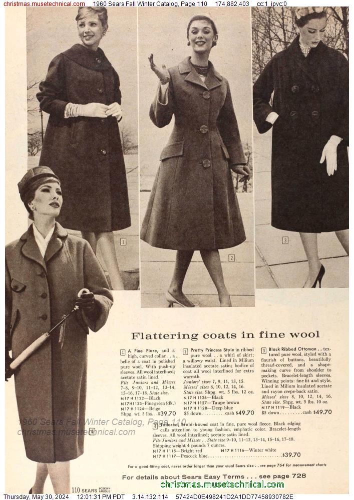 1960 Sears Fall Winter Catalog, Page 110