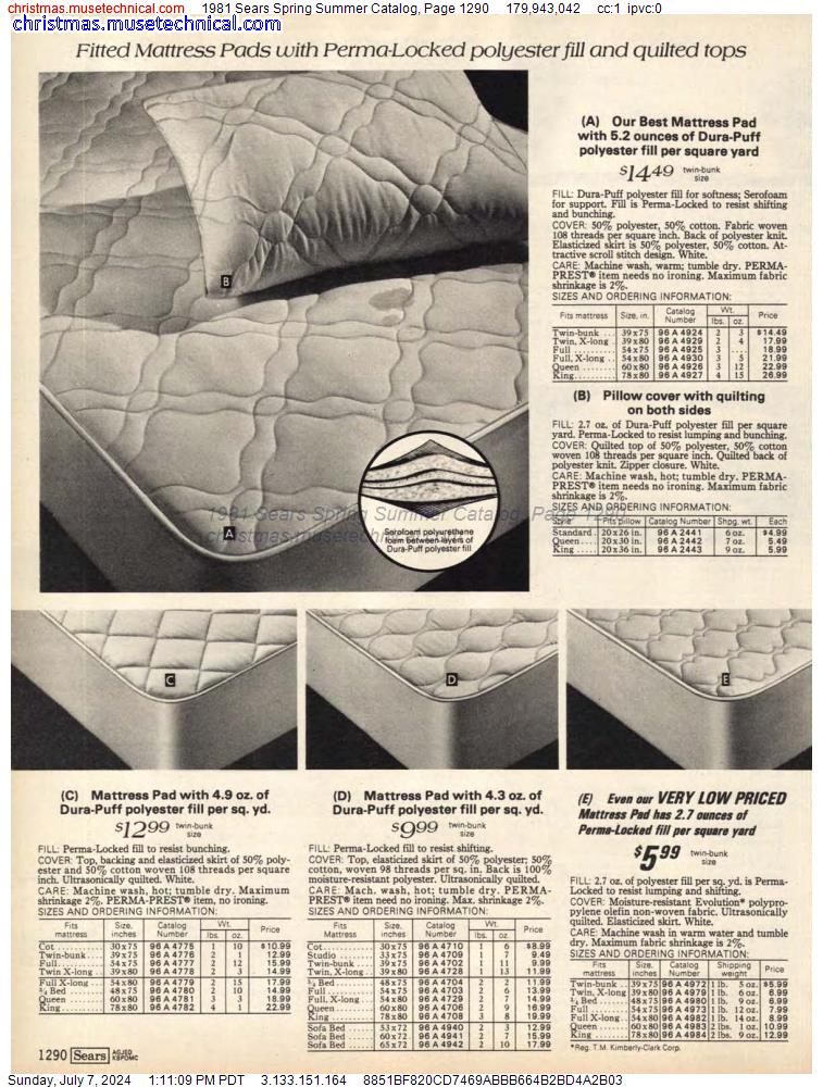 1981 Sears Spring Summer Catalog, Page 1290