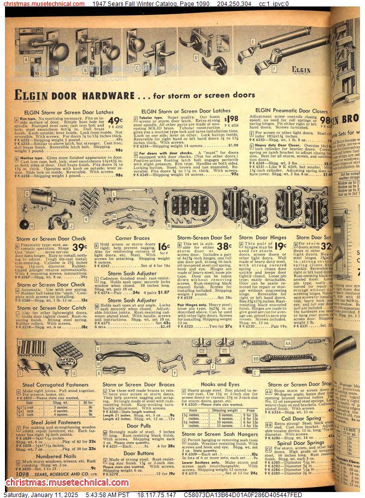 1947 Sears Fall Winter Catalog, Page 1090