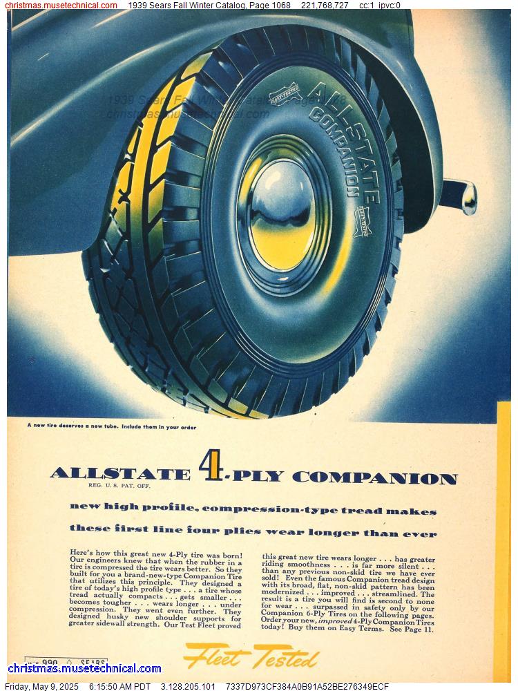 1939 Sears Fall Winter Catalog, Page 1068