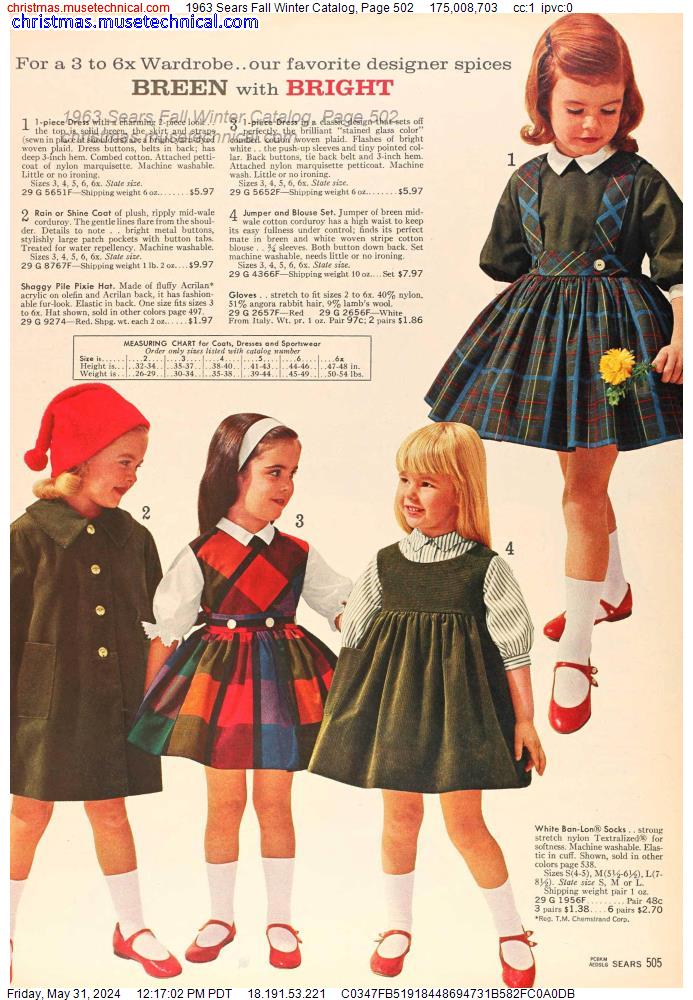 1963 Sears Fall Winter Catalog, Page 502